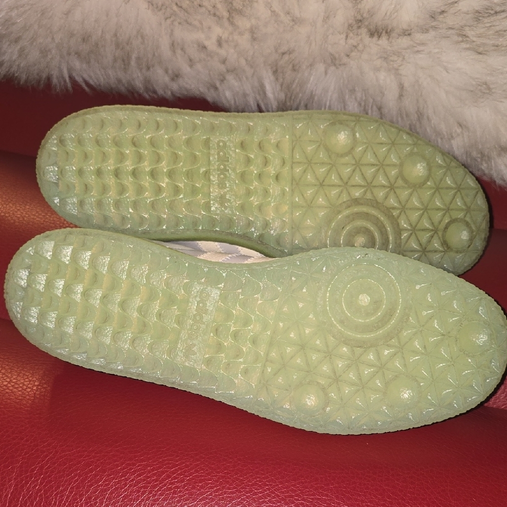 Adidas Sambae Sneakers in Gray With Transparent Green Sole, Sz 11 - Picture 5 of 8